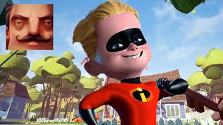 Hello Neighbor - New Neighbor The Incredibles Big Dash Parr Act 2 Trampoline Gameplay Walkthrough