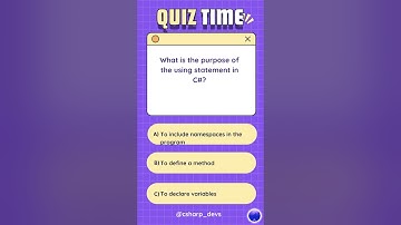 C# Coding Quiz | Basic | Interview Questions  #coding #animation #quiz #dotnet #csharp #basic #tips