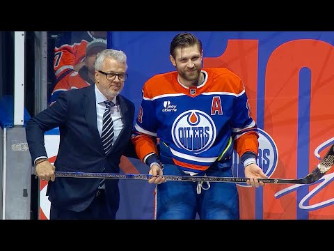 Leon Draisaitl 1,000 NHL Points Ceremony