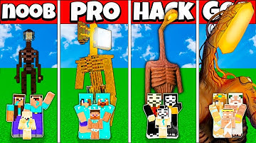Minecraft Battle FAMILY HEAD LIGHT SCP HOUSE BUILD CHALLENGE NOOB vs PRO vs HACKER vs GOD Animation
