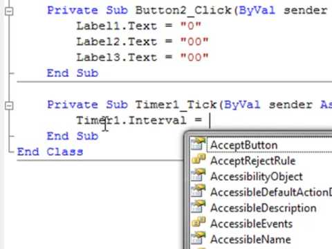 How to make a stopwatch in Visual Basic 2008