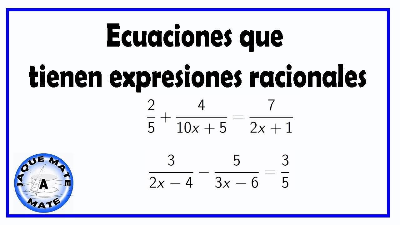 Ecuaciones con expresiones racionales: Ejercicios - YouTube