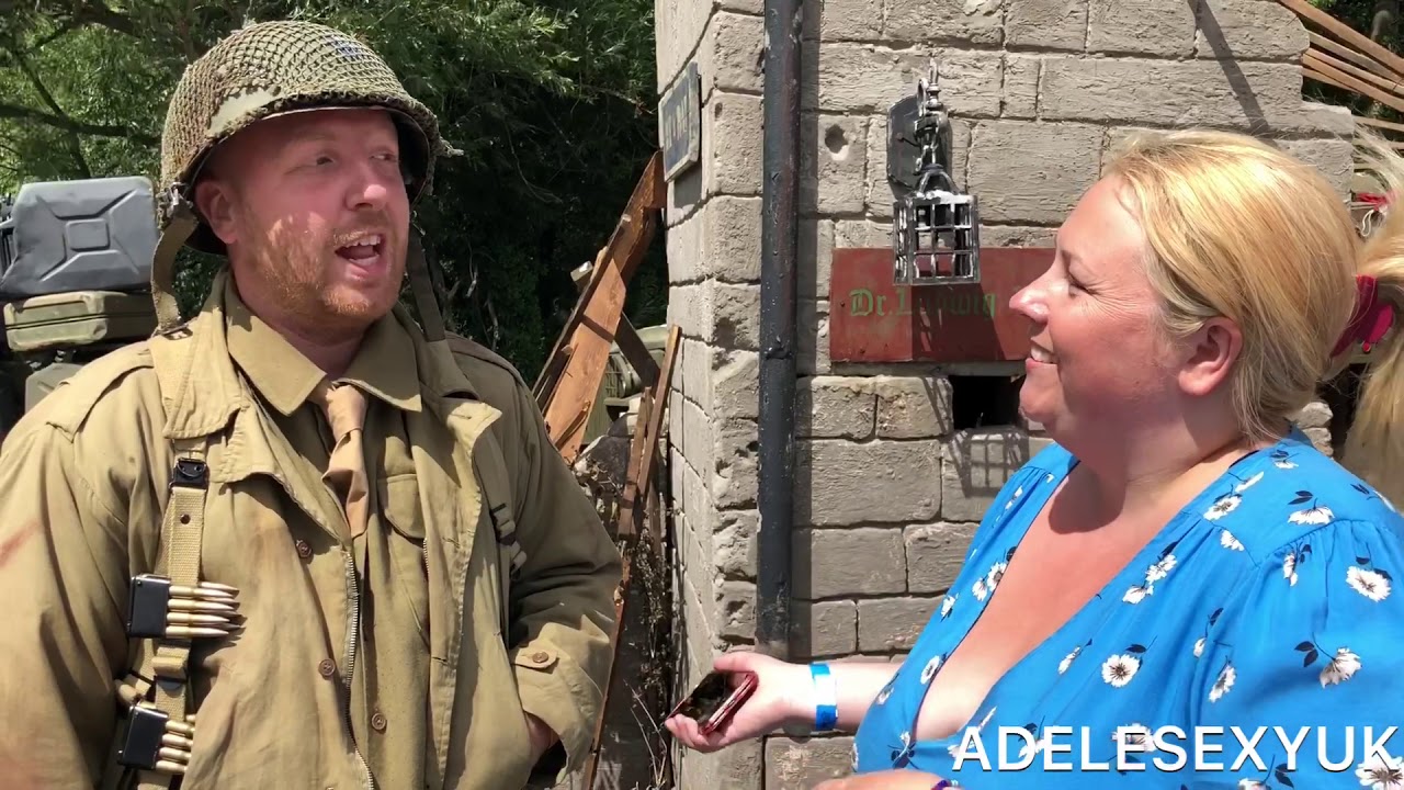Adelesexyuk interviewing an American soldier at the war and peace