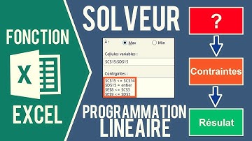 EXCEL - UTILISER LE SOLVEUR (Résoudre un problème de programmation linéaire avec le SIMPLEX)