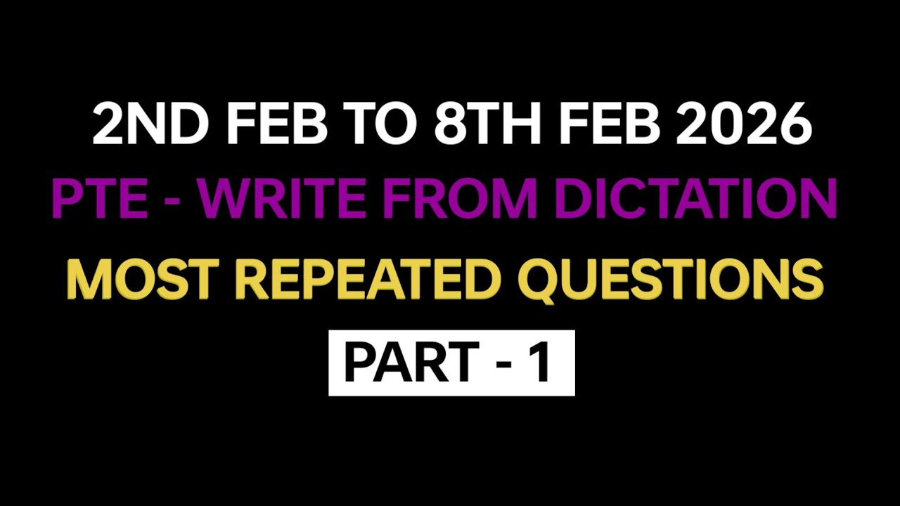 PTE listening Write from Dictation (Part-1) Feb 2026 Exam Prediction | PTE Write from Dictation 2026