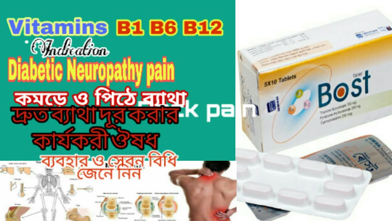 Neuropathy Pain Back Pain Faster Pain Relief Medicine Vitamins B1 B6 B12 Bost Tablet Review