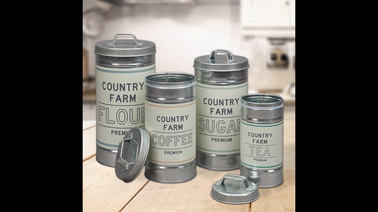 Oaks Nesting 4 Piece Coffee, Tea, & Sugar Canister Set
