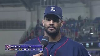 2016年9月4日 埼玉西武・メヒア選手ヒーローインタビュー