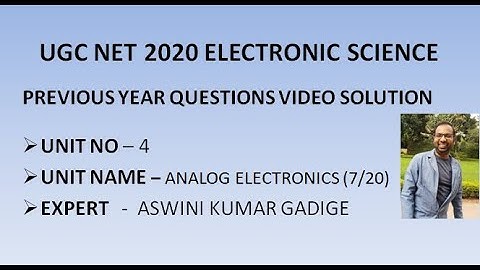 UGC NET JUNE 2019 ELECTRONIC SCIENCE | ANALOG ELECTRONICS