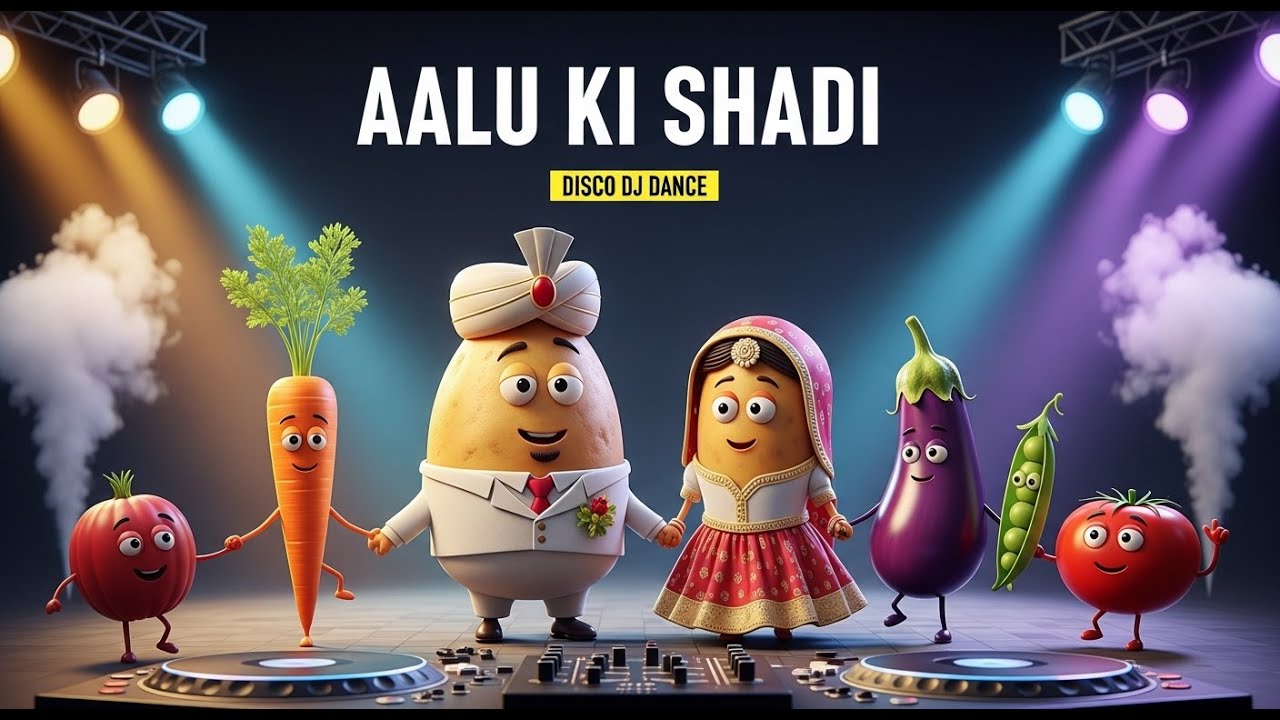 Aalu ki barat 💃🎵| Aalu Ki Shadi 💍| Potato Wedding Disco Song | Aalu Ki Nikli Barat | hindi kids song