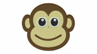 Monkey Face Embroidery Design