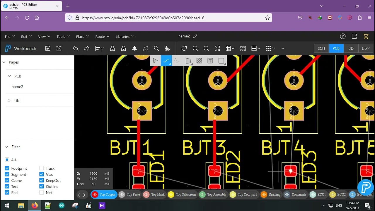 PCBX || 74hc595 breakout board || circuit & PCB designing time lapse