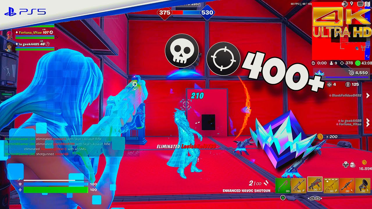 Fortnite Red Vs Blue Unreal Ranked | Flawless 400+ Kills | PS5 Gameplay [4K60]