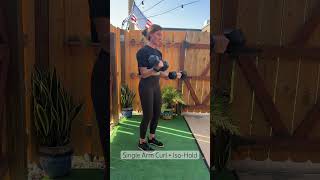 Single Arm Dumbbell Bicep Curl with Isometric Hold #exercisedemo #dumbbellexercise  #bicepexercise