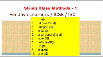 String Handling in Java Class 10 ICSE -  02 in Hindi | String class methods || Computer Wallah