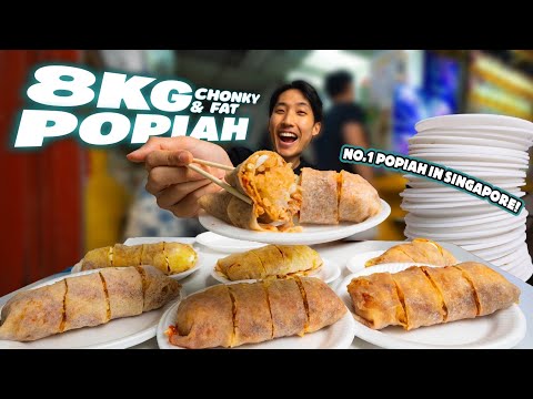 INSANE 8KG JUMBO Popiah Challenge ! | BEST Spring Rolls in Singapore?!