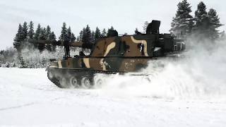 K9 Thunder in snowing Norway