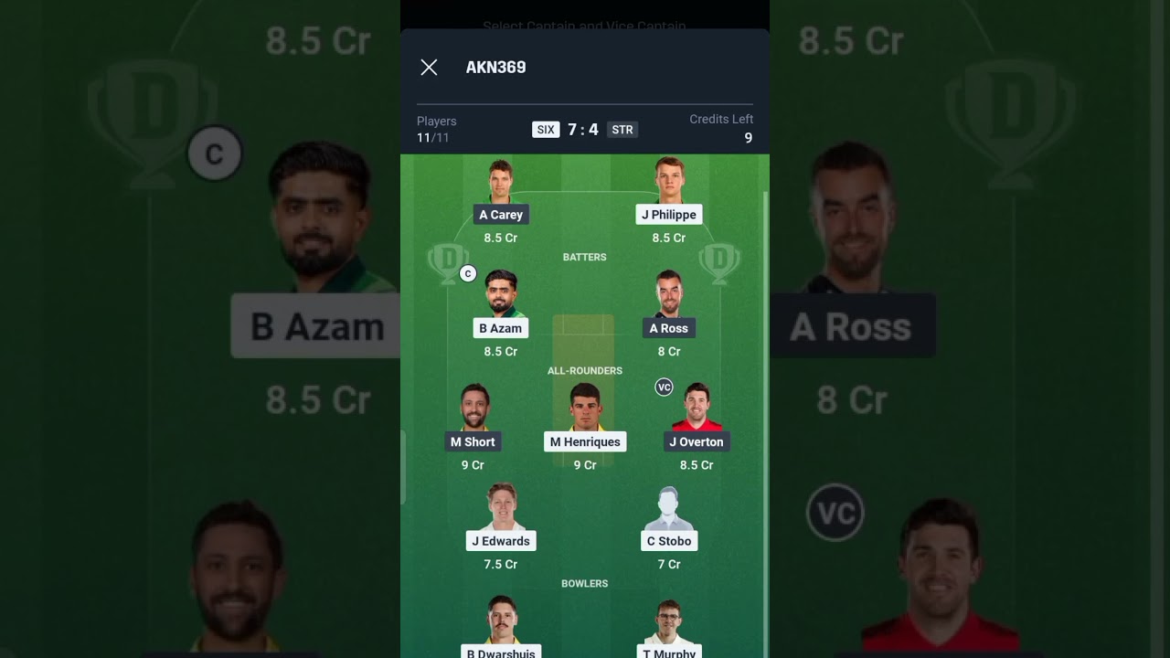 SIX vs STR Dream11 Prediction | SIX vs STR Dream11 | SIX vs STR Dream11 Team Today