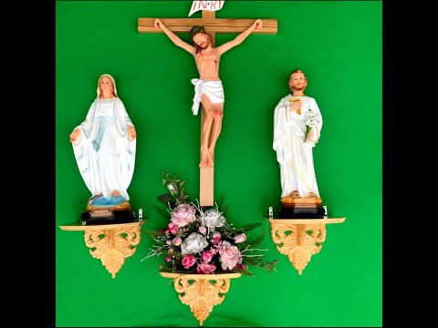 Video Bàn thờ Chúa kệ nho, tượng sơn trắng | Tượng Vũ Đức |... - youtube