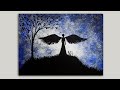 Angel Acrylic Painting Easy Silhouette Painting on Canvas Board