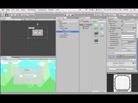 Unity 2D Pause button tutorial - By Hevar
