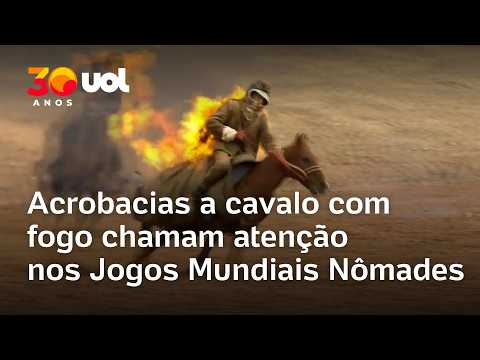 Jogos Mundiais Nômades: cavaleiros fazem manobras arriscadas e rituais no Quirguistão