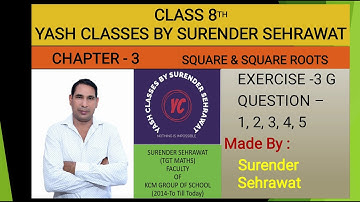 8TH, CHAPTER- 3, EXERCISE - 3G, QUESTION -1,2,3,4,5, #SQUAREANDSQUAREROOTS, #RSAGGARWAL,