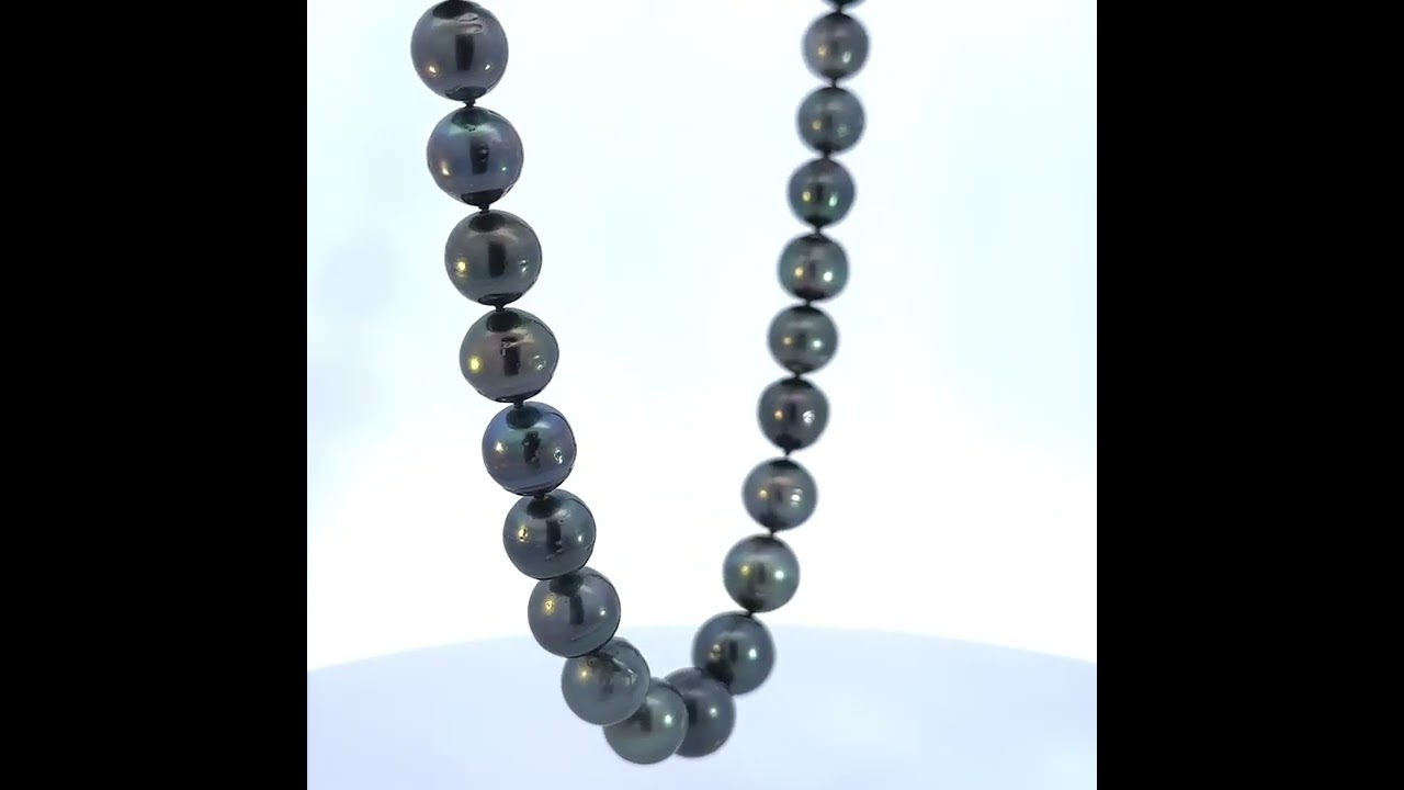 Perlenkette Tahiti Perlen 8-10mm Sterling Silber 925 Karabiner