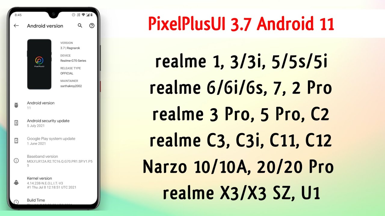 PixelPlusUI 3.7 Android 11 Custom Rom For realme Devices | realme C3 ...