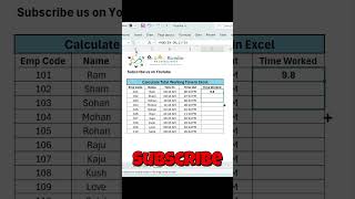 Calculate Working Hours in Excel | MOD Function Explained | Time In & Time Out Formula #excel