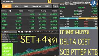 SET+4จุด เทรดตามเทรน DELTA CCET SCB PTTEP KTB วันที่ 22 พฤษภาคม 2569
