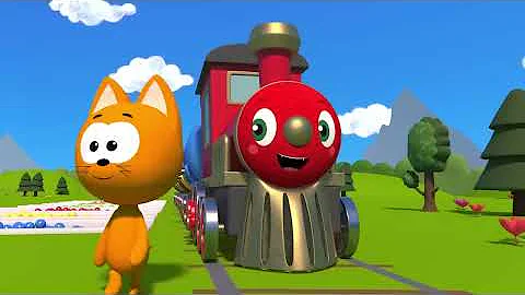 Learn colors with Meow meow Kitty Games – Tractors and color balls