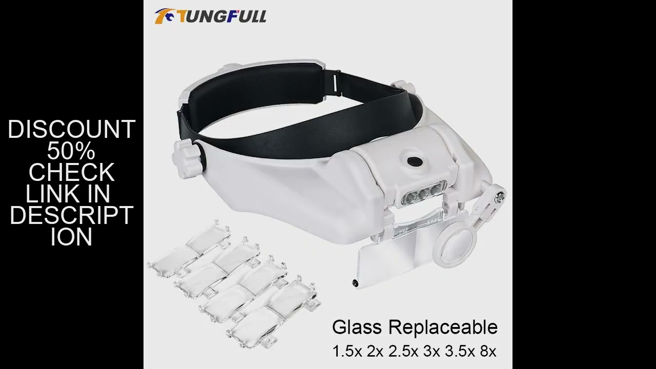LED Headband Magnifier Hands Free Magnifying Glasses For  Jewelry Loupe Watch Electronic Repair 1.5x