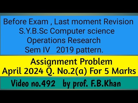 Assignment Problem Operations Research - YouTube