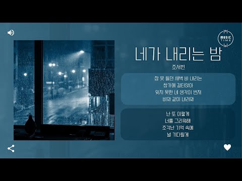 조서빈 - 네가 내리는 밤 [가사]