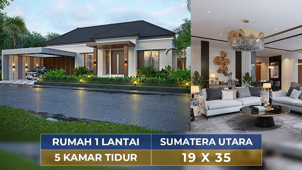 SIMPLE DILUAR MEWAH DIDALAM!! DESAIN MODERN TROPIS DENGAN 5 KAMAR TIDUR DI SUMATERA! - JASA ARSITEK