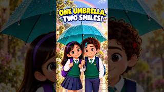 One Umbrella, Two Smiles! ☔🌈 | A Kindness Story for Kids #shorts
