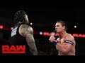 Roman Reigns challenges John Cena to a fight, live on Raw Raw, Sept. 4, 2017