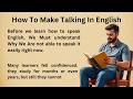 How To Make Talking In English || Graded Reader || Improve your English || Listen And Practice