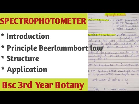 Spectrophoto Meter in Hindi // Bsc 3rd Year Botany