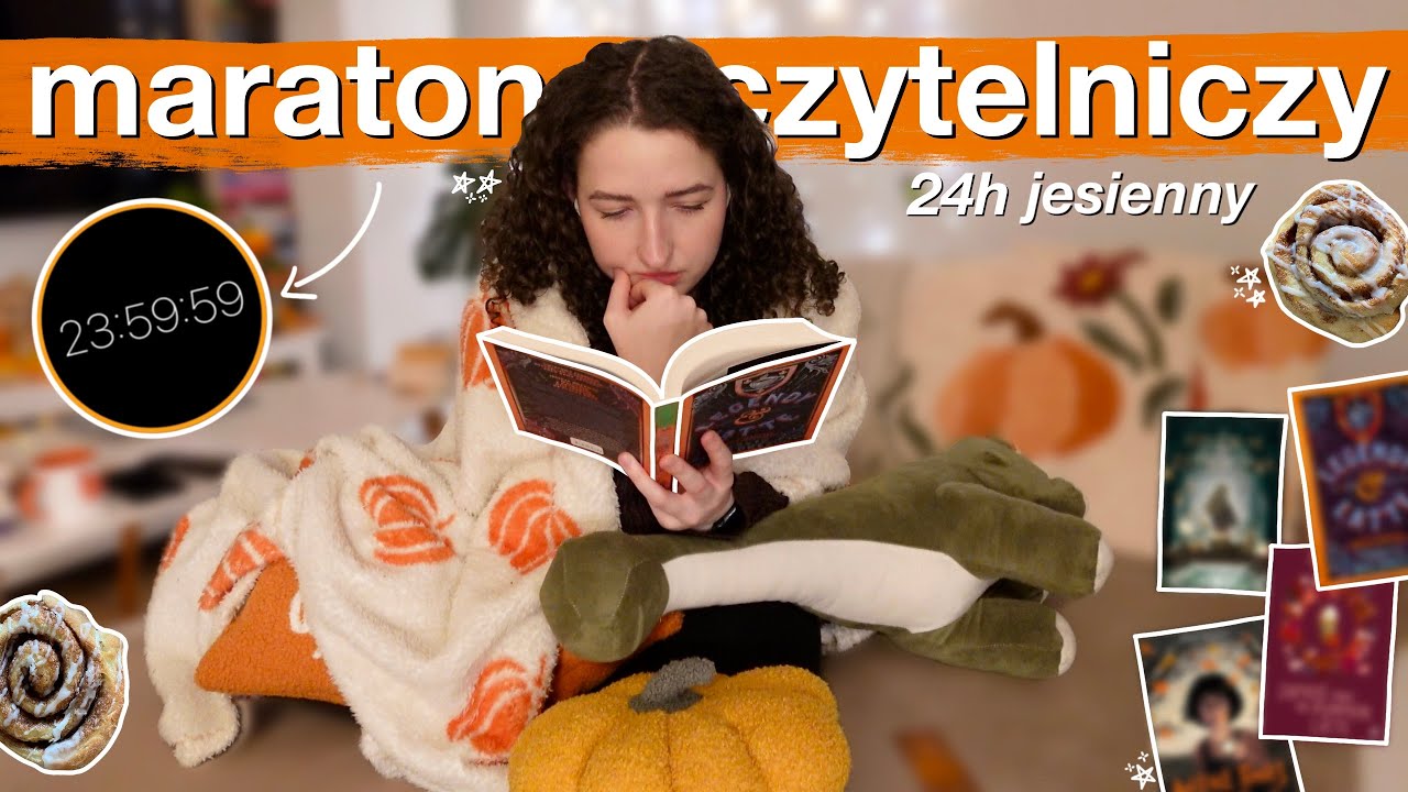 jesienny MARATON CZYTELNICZY 🍁⏰ | przez 24 godziny czytam tylko jesienne książki, 24h reading vlog