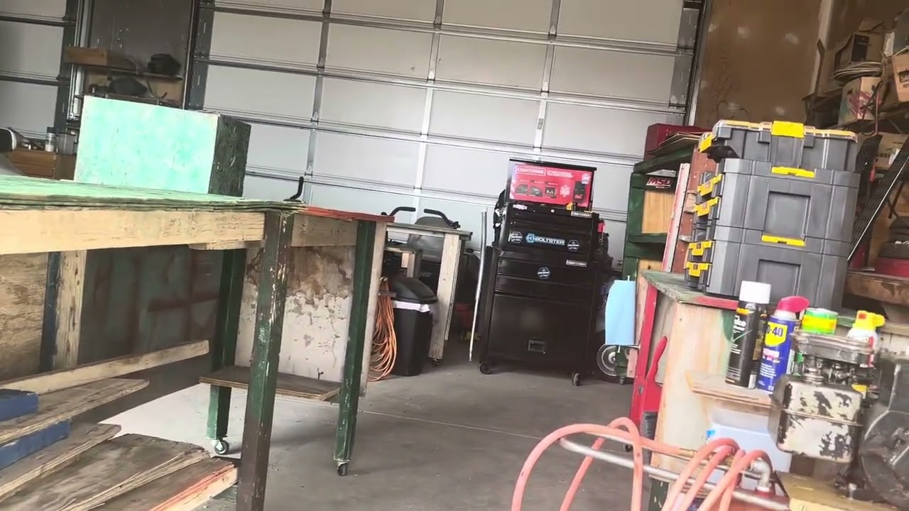 I moved my other big workbench into the shop. ￼
