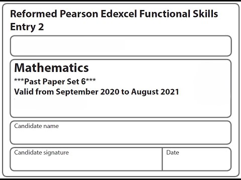 Functional Skills Maths E2 Past Paper 6 Pearson Edexcel - YouTube