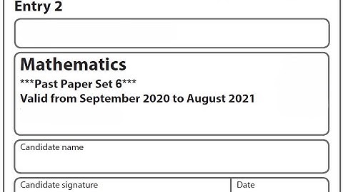 Functional Skills Maths E2 Past Paper 6 Pearson Edexcel