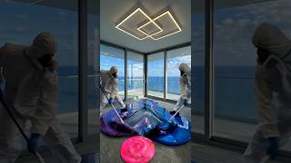 Galaxy Floor is INSANE 🤯🌌 #epoxy #transformation #satisfying #epoxyfloor