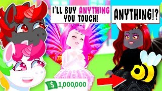 Buying This Unicorn EVERYTHING She Touches In Adopt Me! (Roblox)