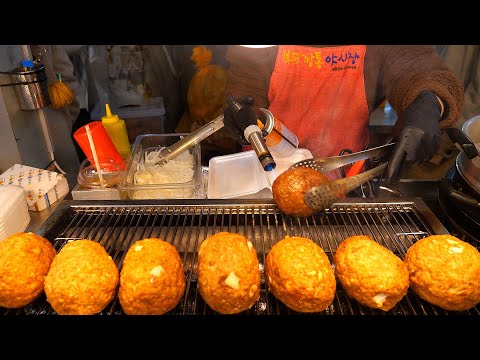 부산 줄서서 먹는 거인돌 치즈 대왕치즈 함박스테이크 | Giant Stone Cheese Hamburg Steak / Korean Street food