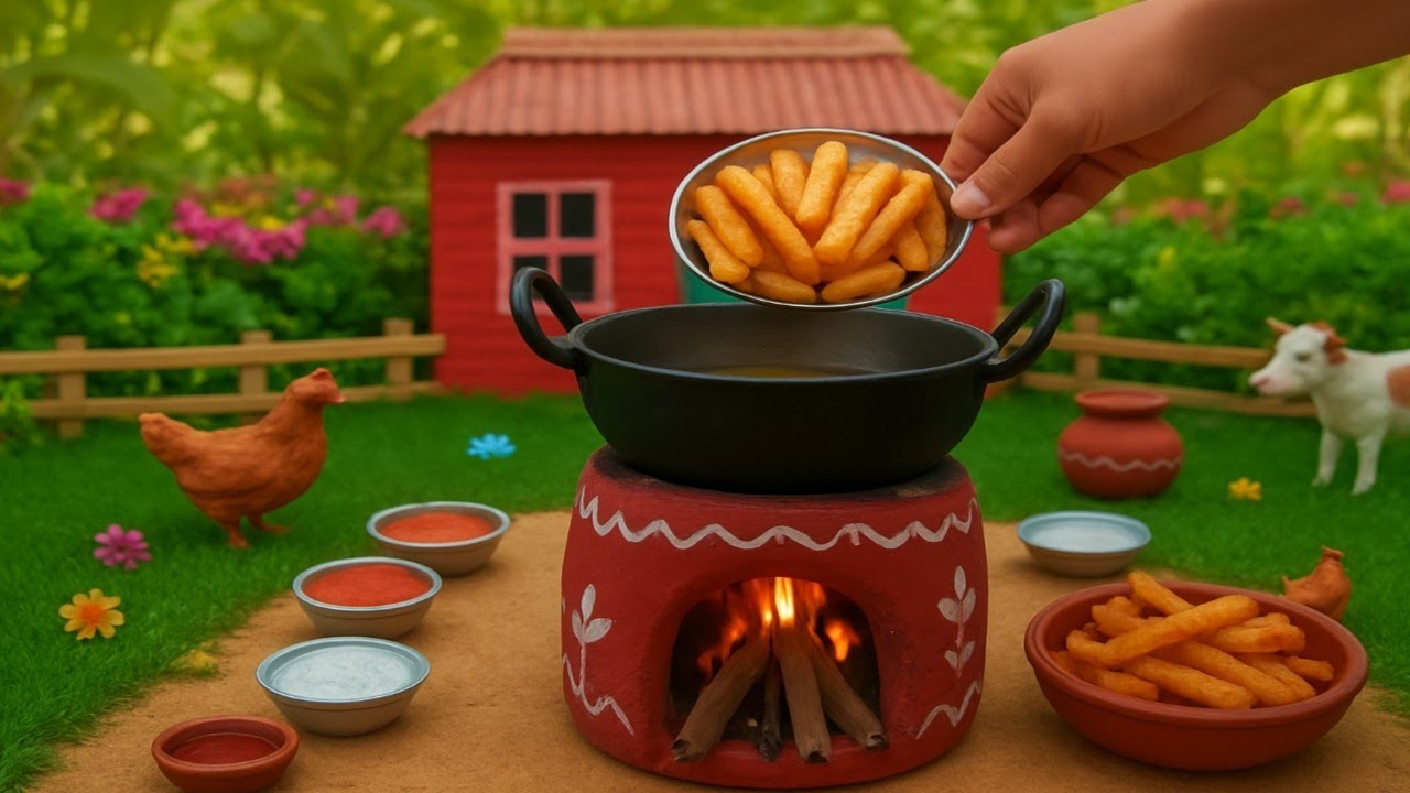 Mini Kitchen Crispy French Fries || Restaurant Style French Fries || Mini Food Box || 2025