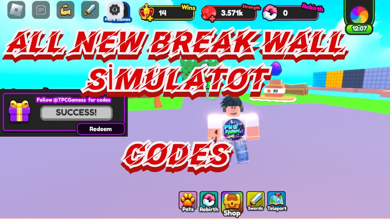 ALL NEW Codes In Break Wall Simulator Roblox Break Wall Simulator New All Codes Roblox 