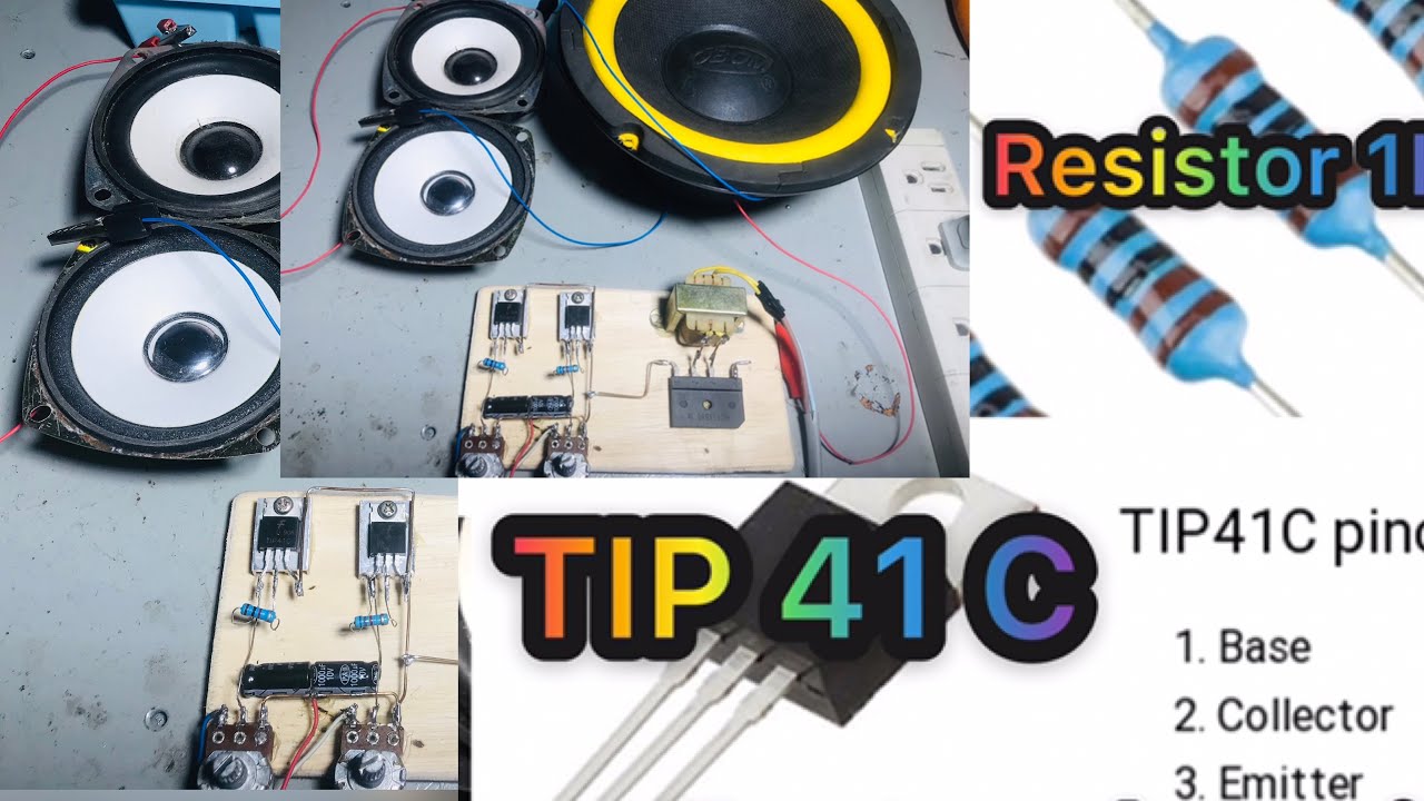 DIY Stereo Amplifier Using TIP41 Transistor With Volume Controller